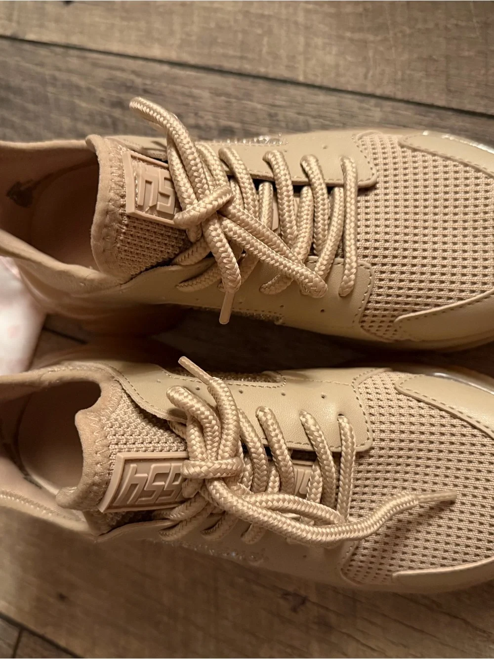 Steve Madden Chunky Knit Lace-Up Sneakers in Tan